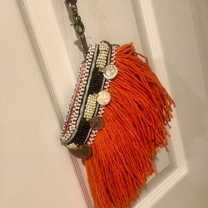 Elliot Mann designer fringe wristlet NWT